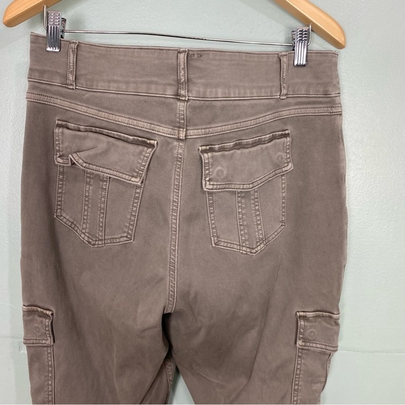 SPANX High Rise Stretch Twill Skinny Ankle Cargo Pang Green Sz 1X Plus - Picture 5 of 7